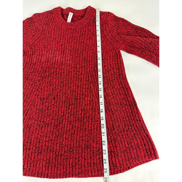 Athleta XS Sierra Wool Blend Crew Chunky Knit Sweater Candy Red Marl - Picture 10 of 10